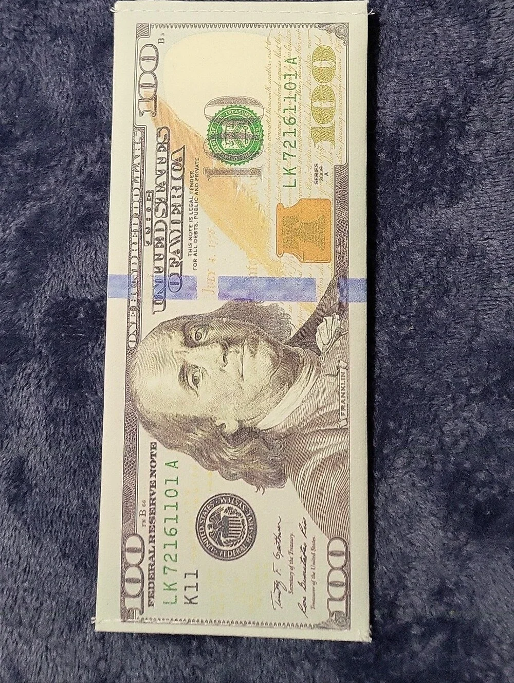 Decorative Hundred-Dollar Bill Wallet - White and Green